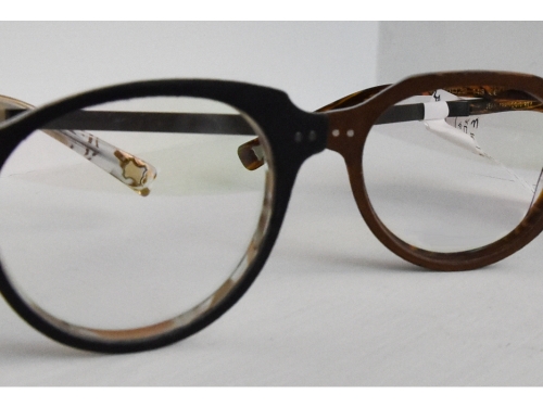 Leather and acetate Optical frame
